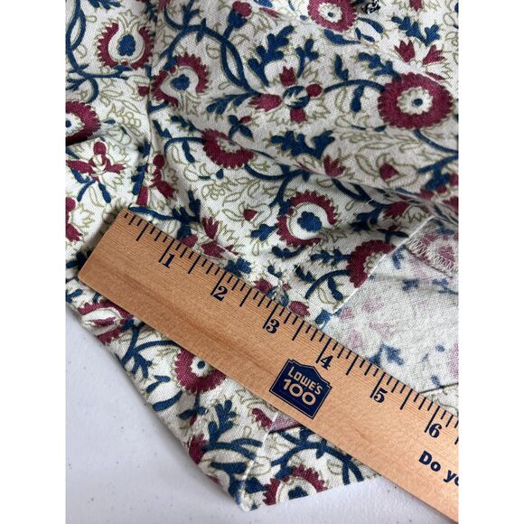 Dylan Women's Pull On Floral Shorts Red Blue Cream Cotton Drawstring Size L - Picture 10 of 12